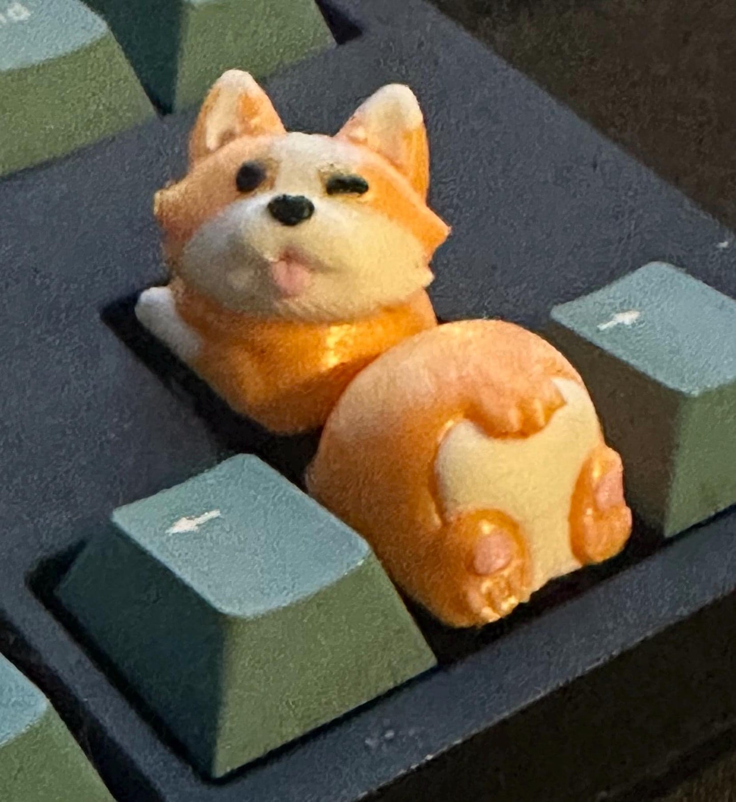 Corgi Dog - Two Piece - Artisan Mechanical Keyboard Keycap - Cherry MX Switch