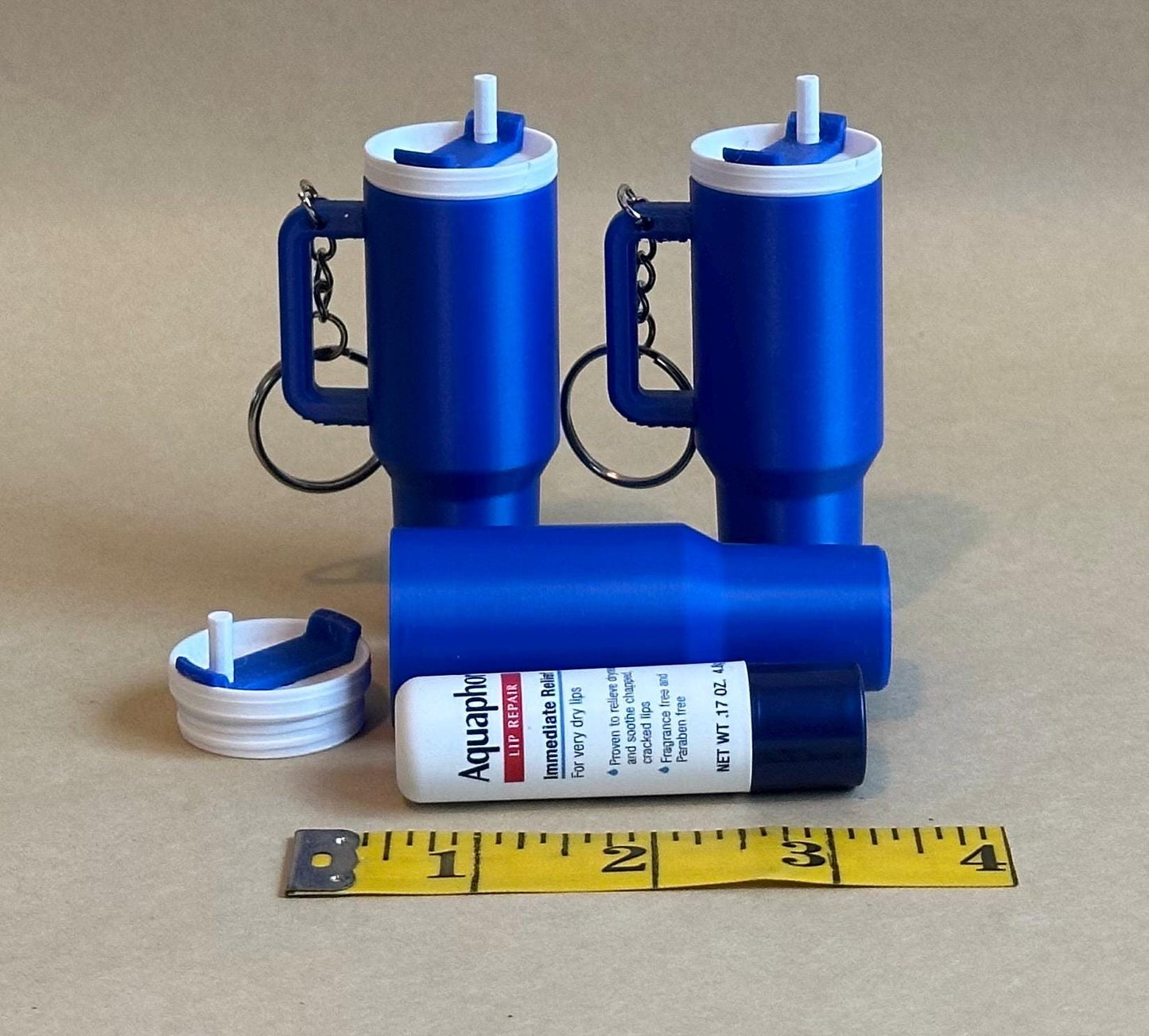 Tumbler Stanley inspired Chapstick Storage Hideaway Keychain