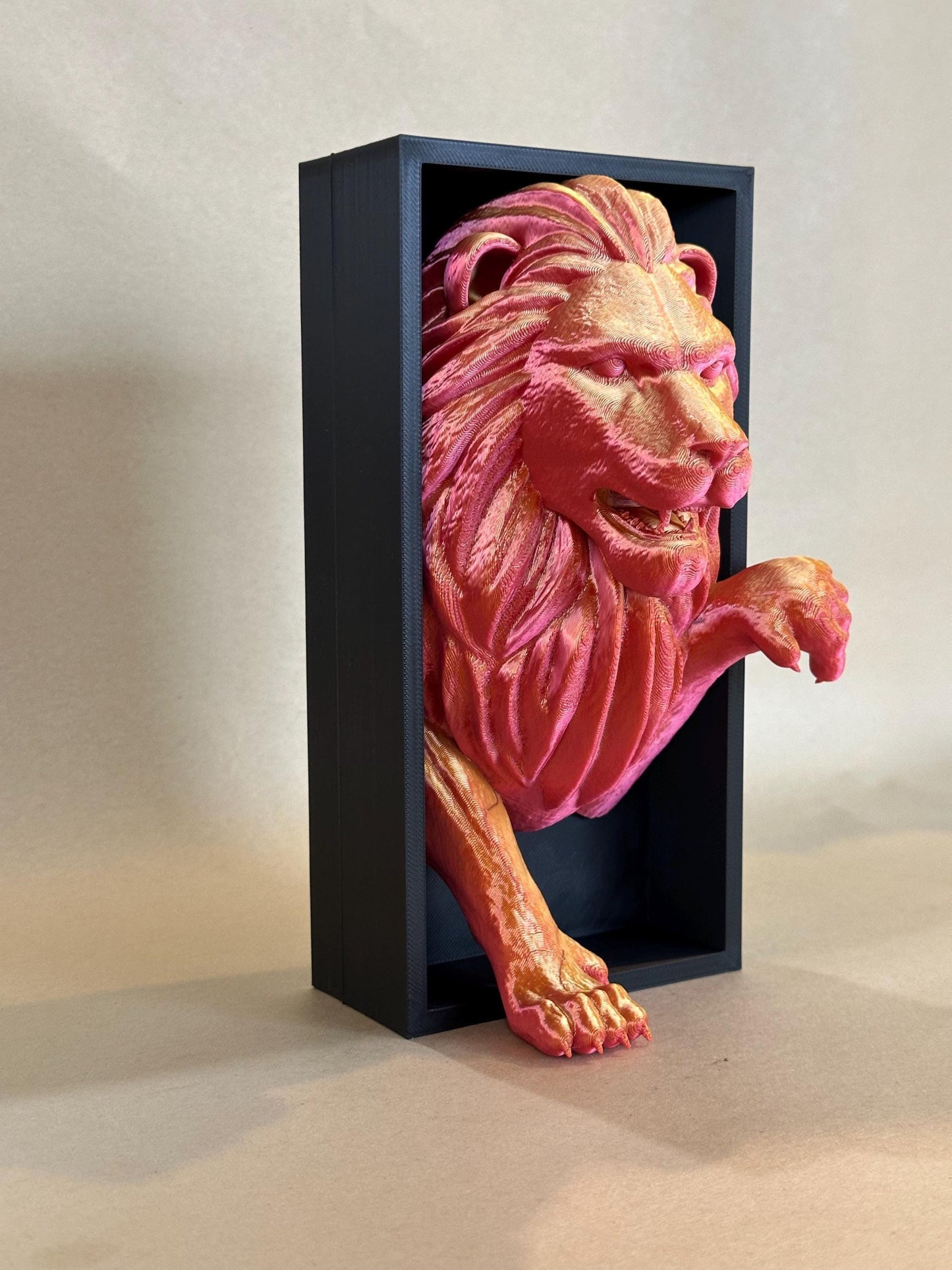 Red Gold Lion Gryffindor house inspired 3D Book Nook