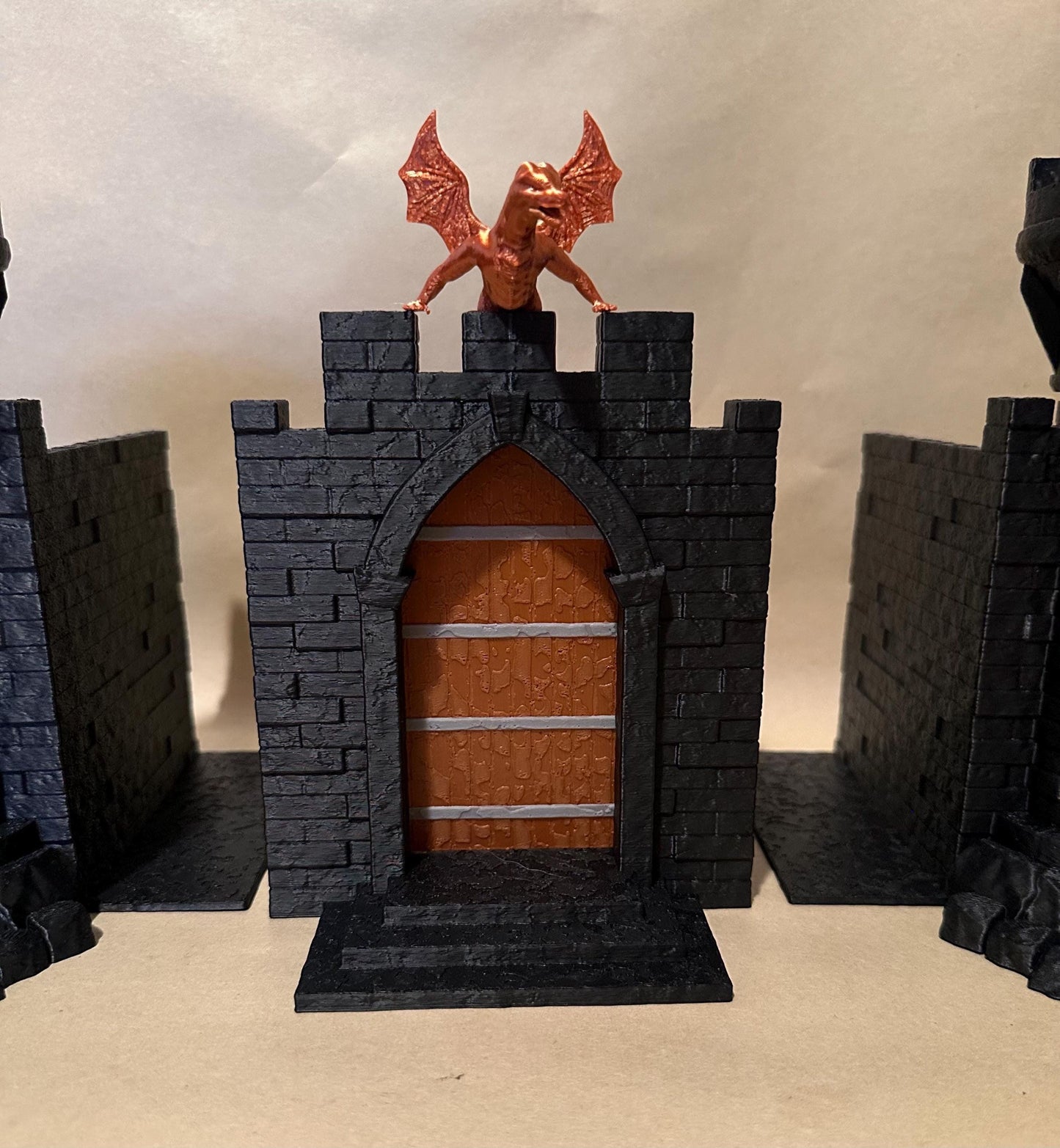 Castle Bookend - Three Piece - Moving gate and storage towers!