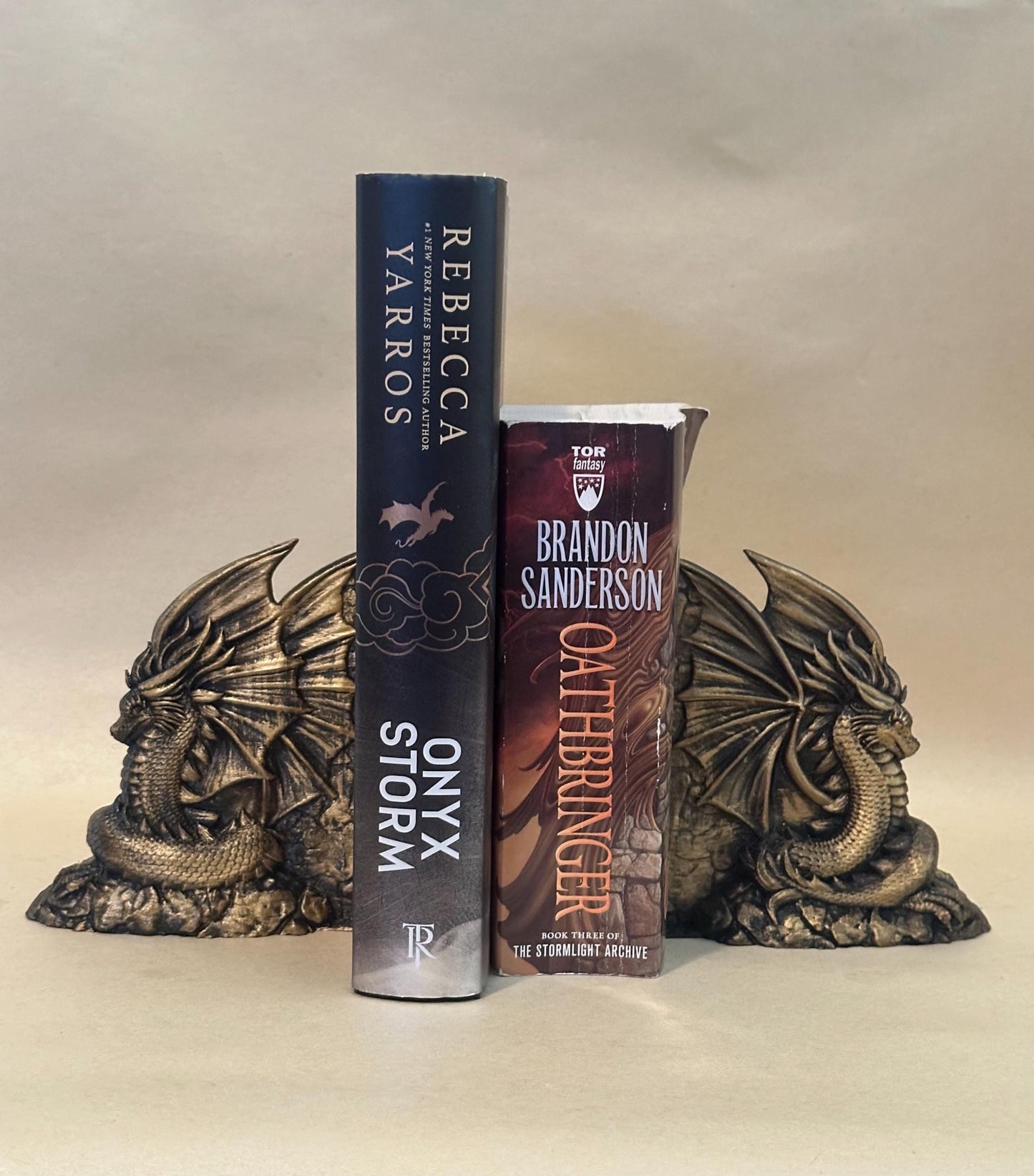 Dragon Bookends 3D Gold