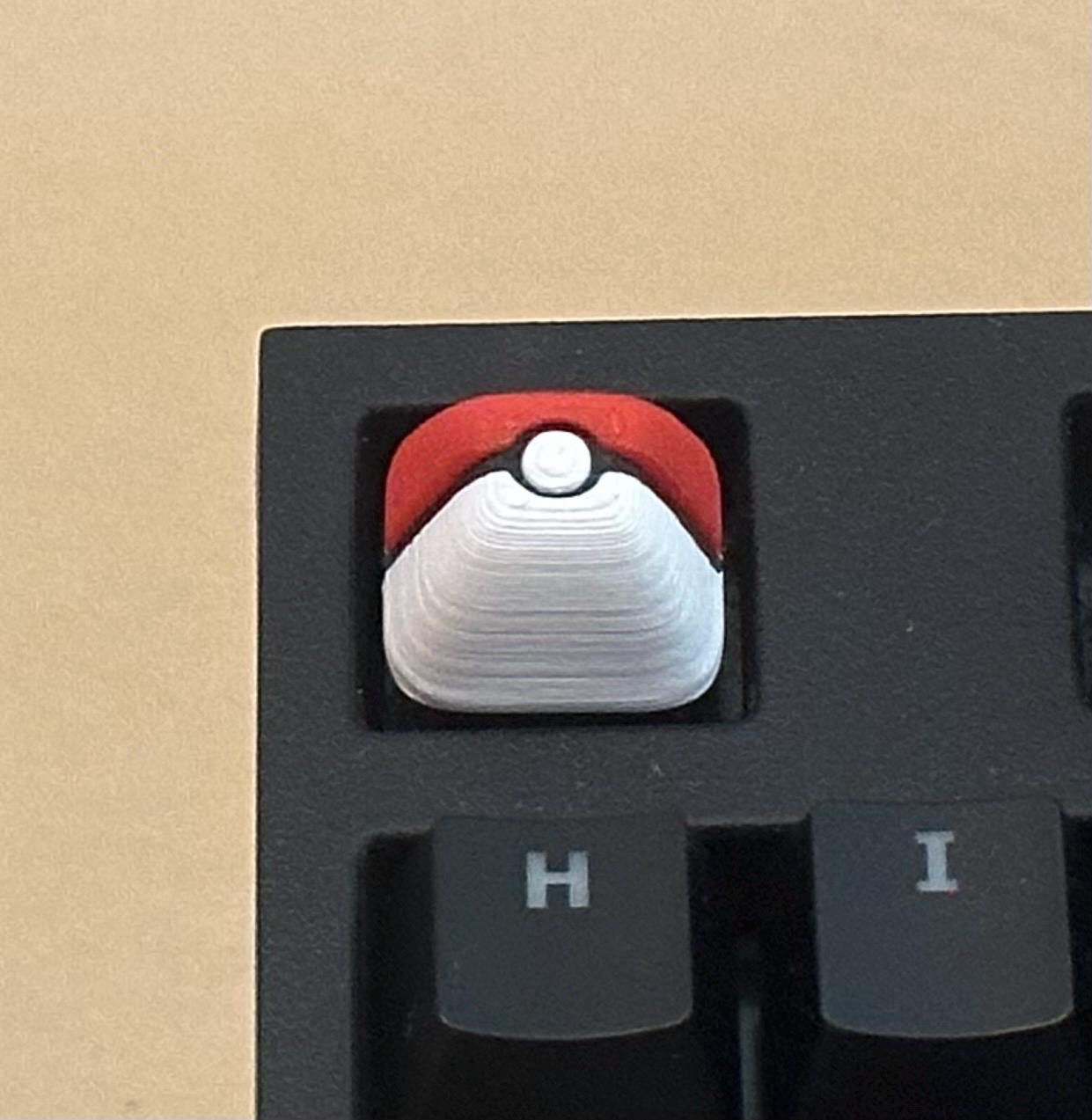 Pokeball inspired - Artisan Mechanical Keyboard Keycap - Cherry MX Switch