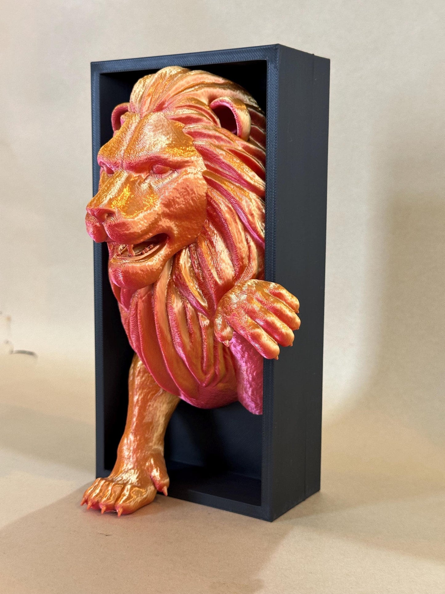 Red Gold Lion Gryffindor house inspired 3D Book Nook