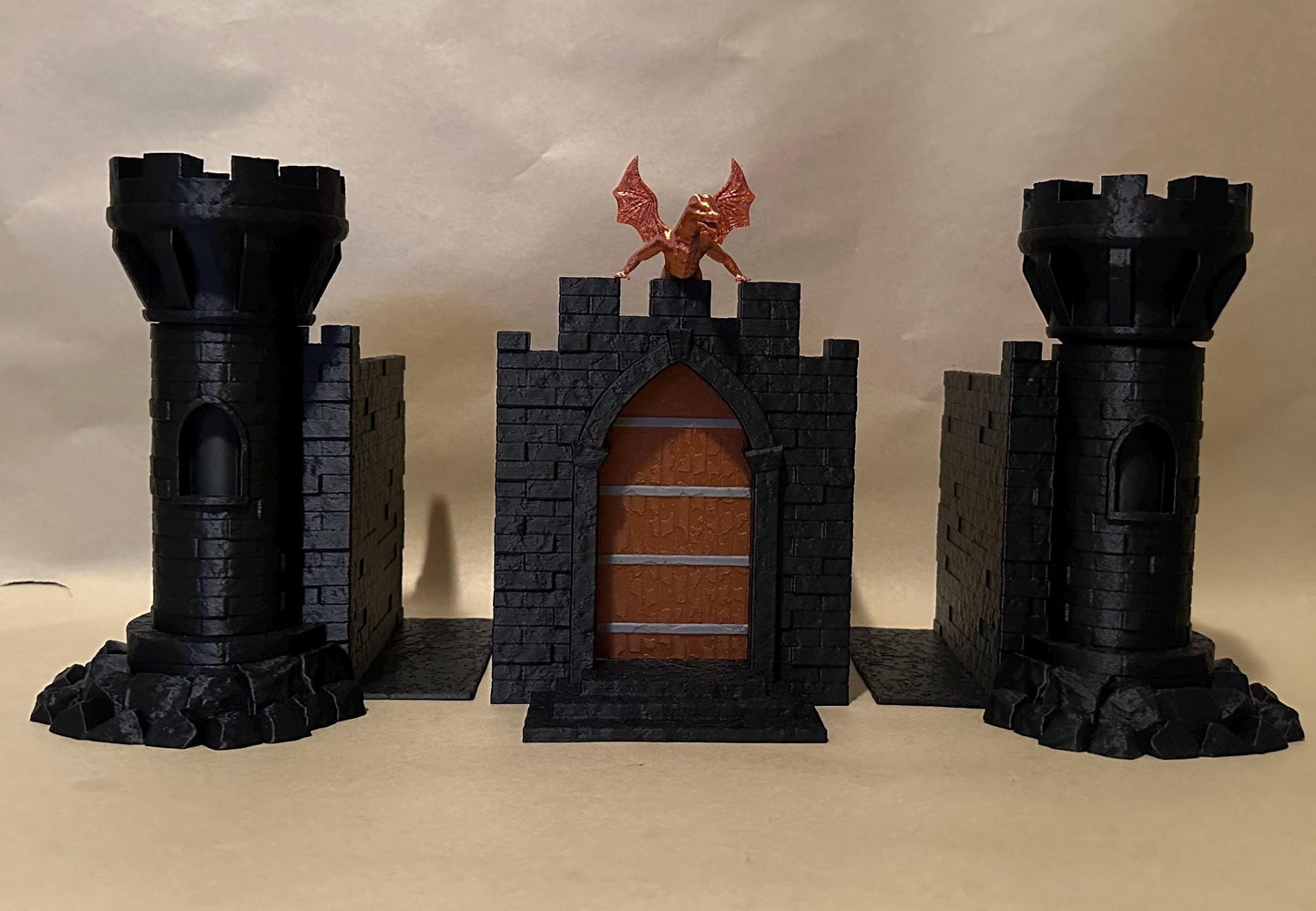 Castle Bookend - Three Piece - Moving gate and storage towers!
