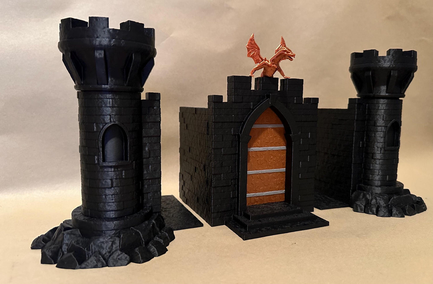 Castle Bookend - Three Piece - Moving gate and storage towers!