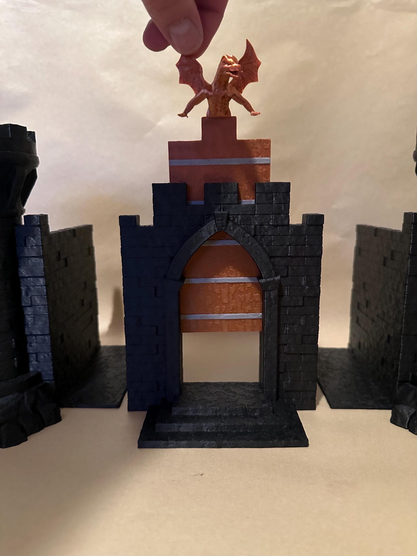 Castle Bookend - Three Piece - Moving gate and storage towers!
