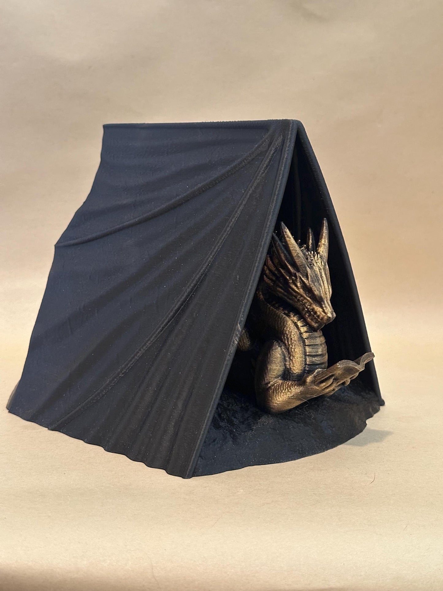 Winged Reading Dragon 3D Gold Book Stand Holder Display Page Keeper