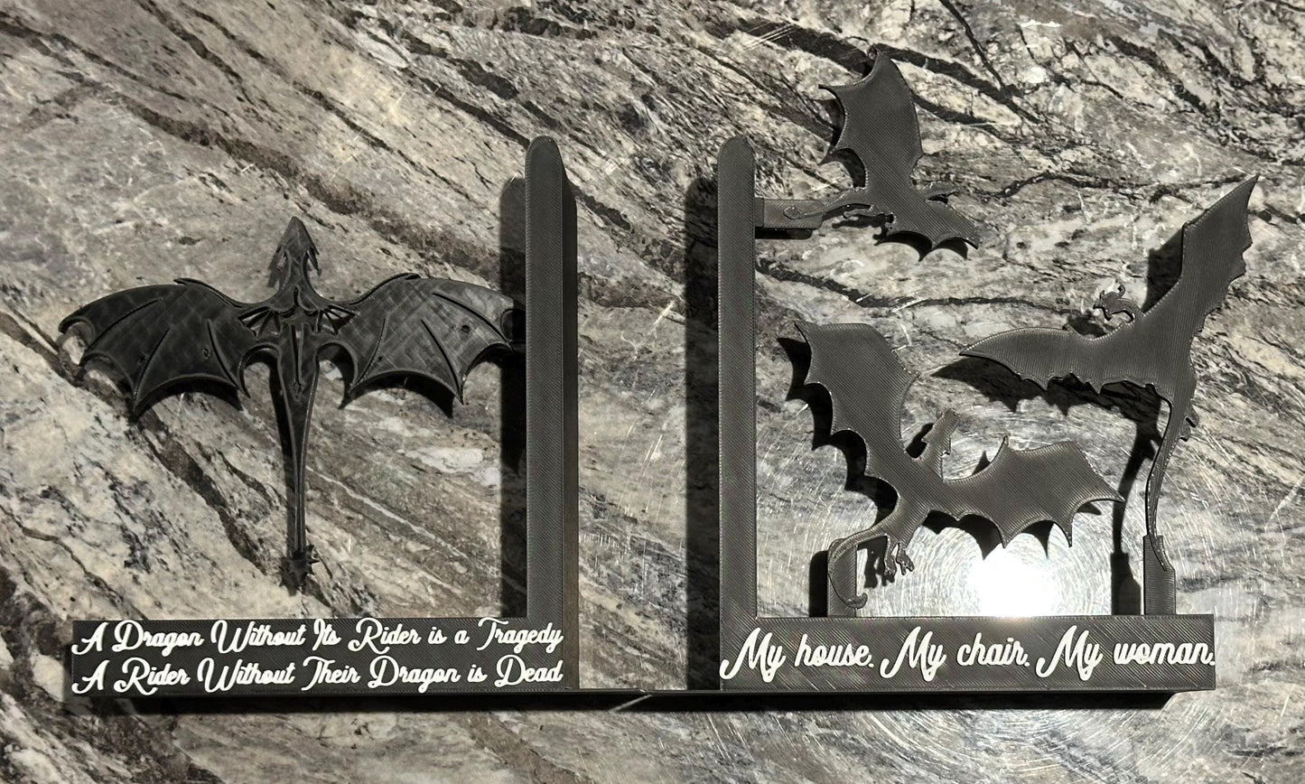Dragon Bookend - iron flame fourth wing inspired - quote
