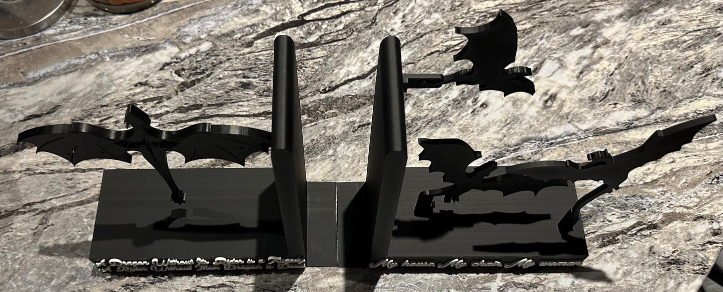 Dragon Bookend - iron flame fourth wing inspired - quote