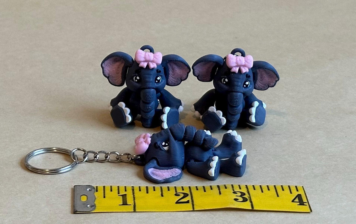 Girl Elephant Articulated Flexi Keychain