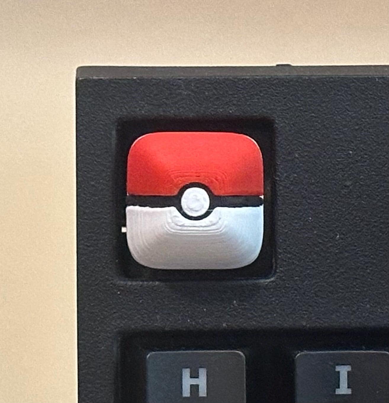 Pokeball inspired - Artisan Mechanical Keyboard Keycap - Cherry MX Switch