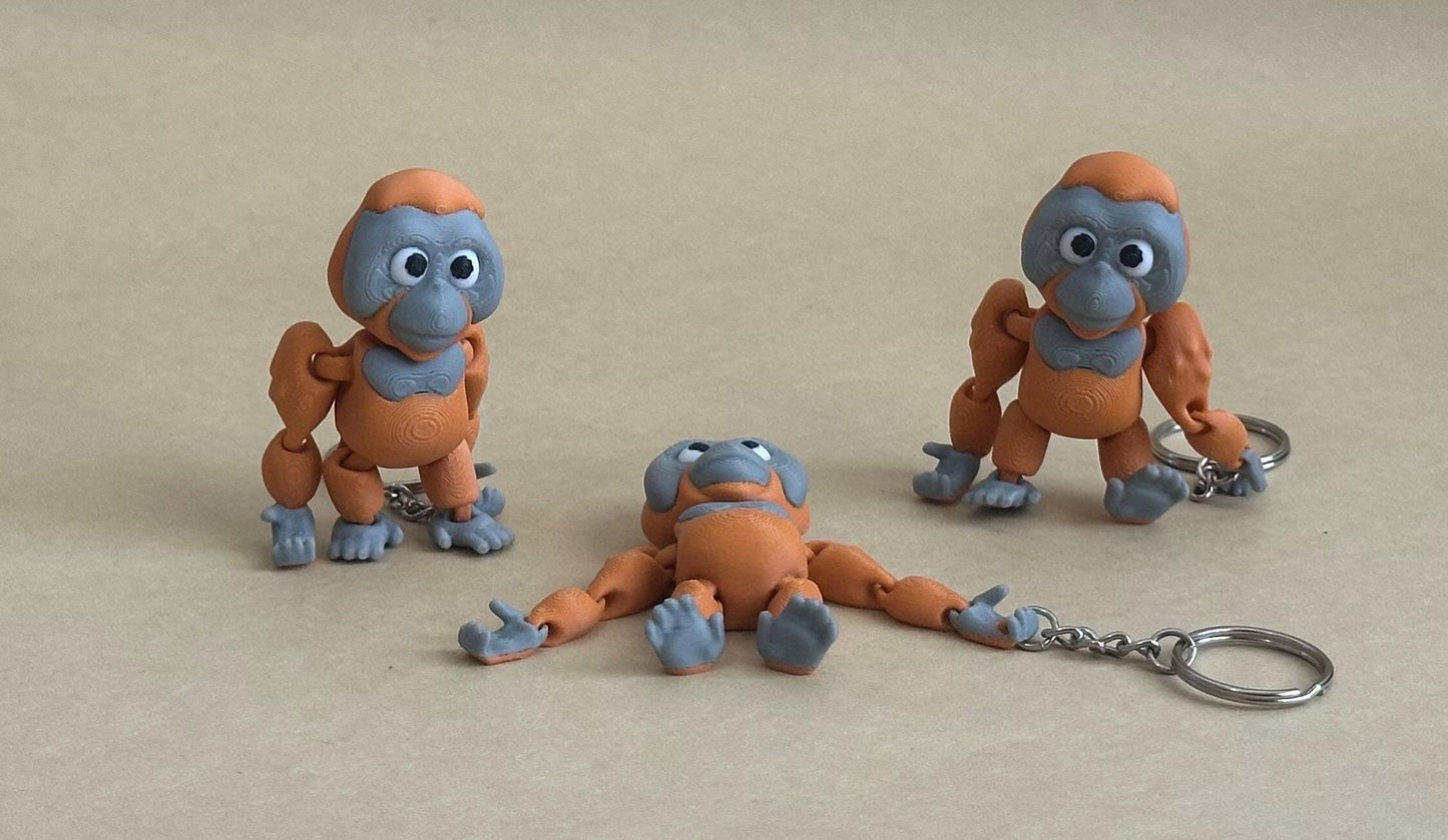 Optimistic Orangutan - Articulated Flexi Keychain