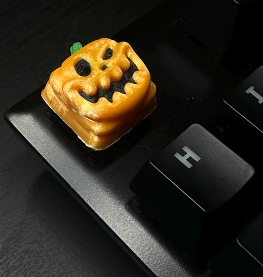 Pumpkin Jack-o-Lantern - Halloween - Artisan Mechanical Keyboard Keycap - Cherry MX Switch