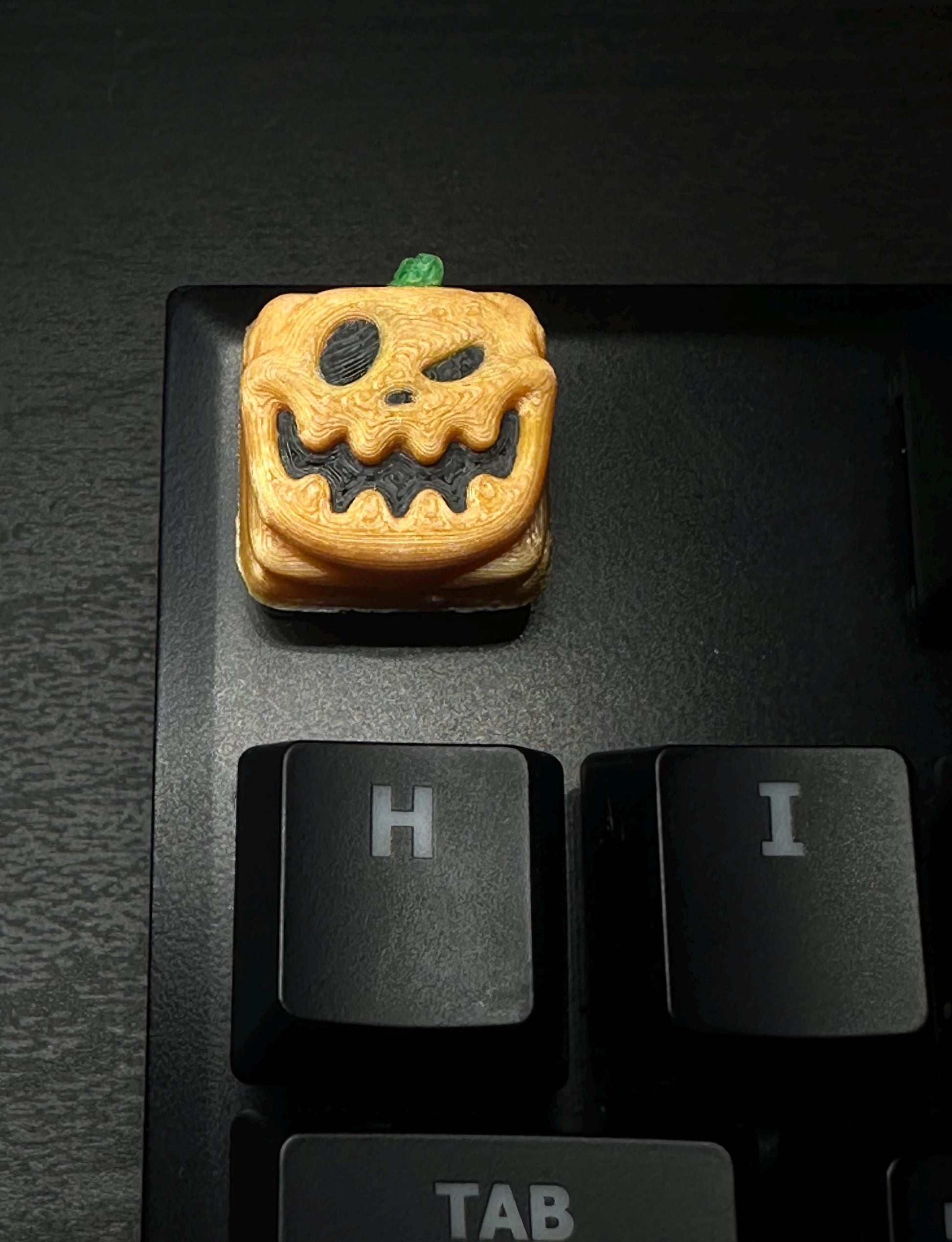 Pumpkin Jack-o-Lantern - Halloween - Artisan Mechanical Keyboard Keycap - Cherry MX Switch