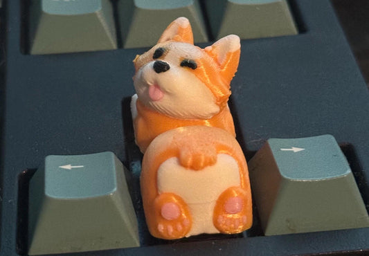 Corgi Dog - Two Piece - Artisan Mechanical Keyboard Keycap - Cherry MX Switch