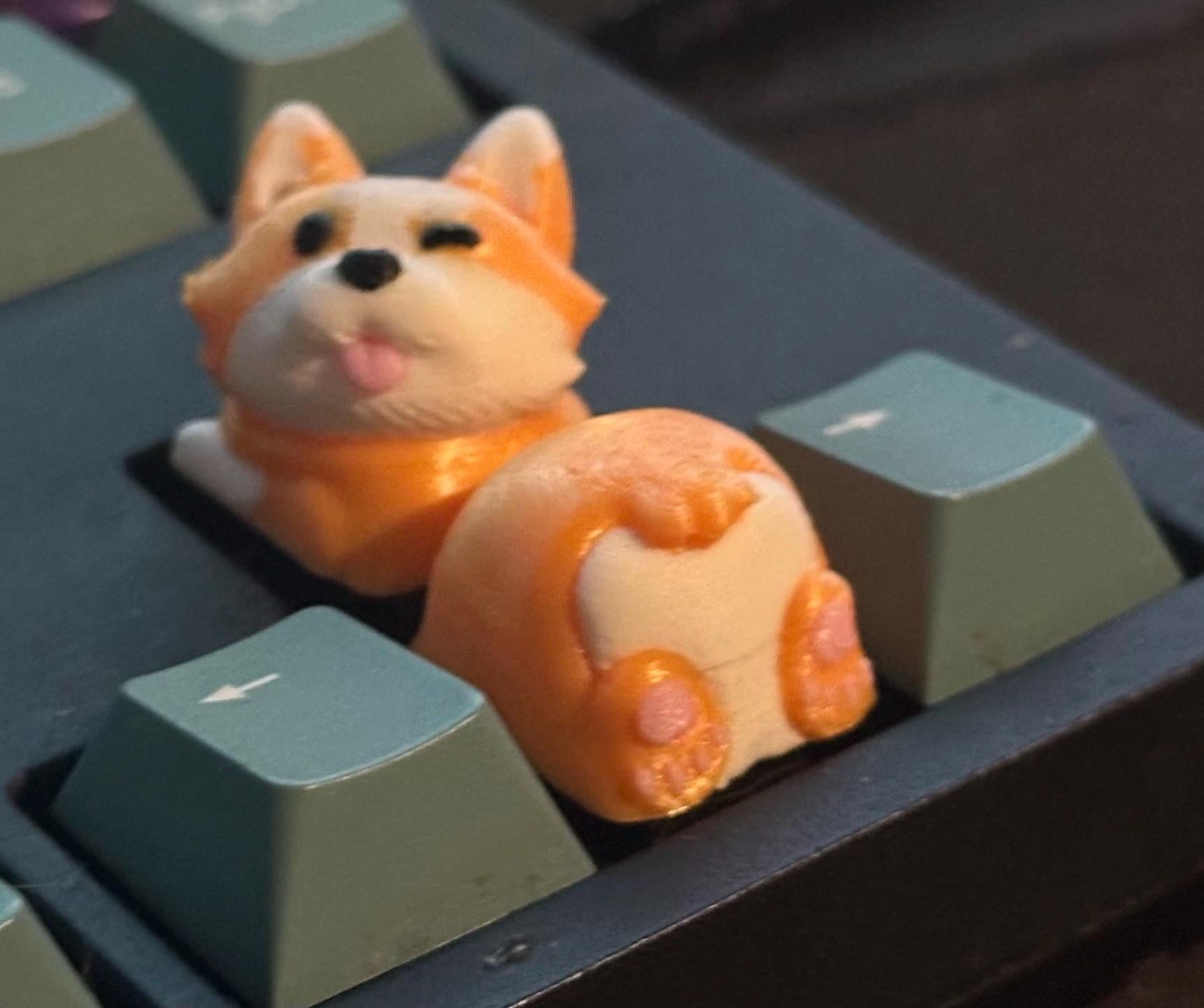 Corgi Dog - Two Piece - Artisan Mechanical Keyboard Keycap - Cherry MX Switch