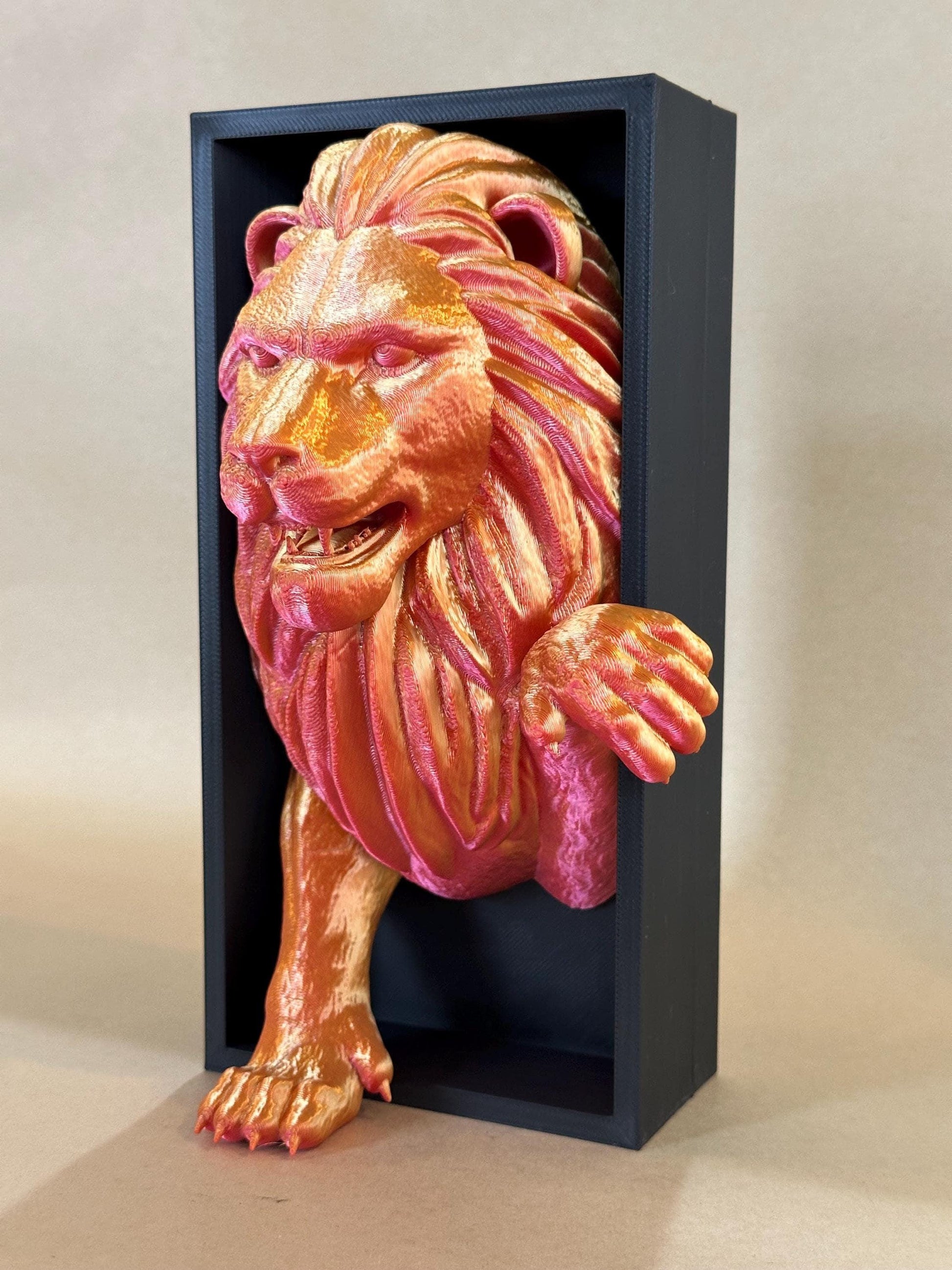 Red Gold Lion Gryffindor house inspired 3D Book Nook