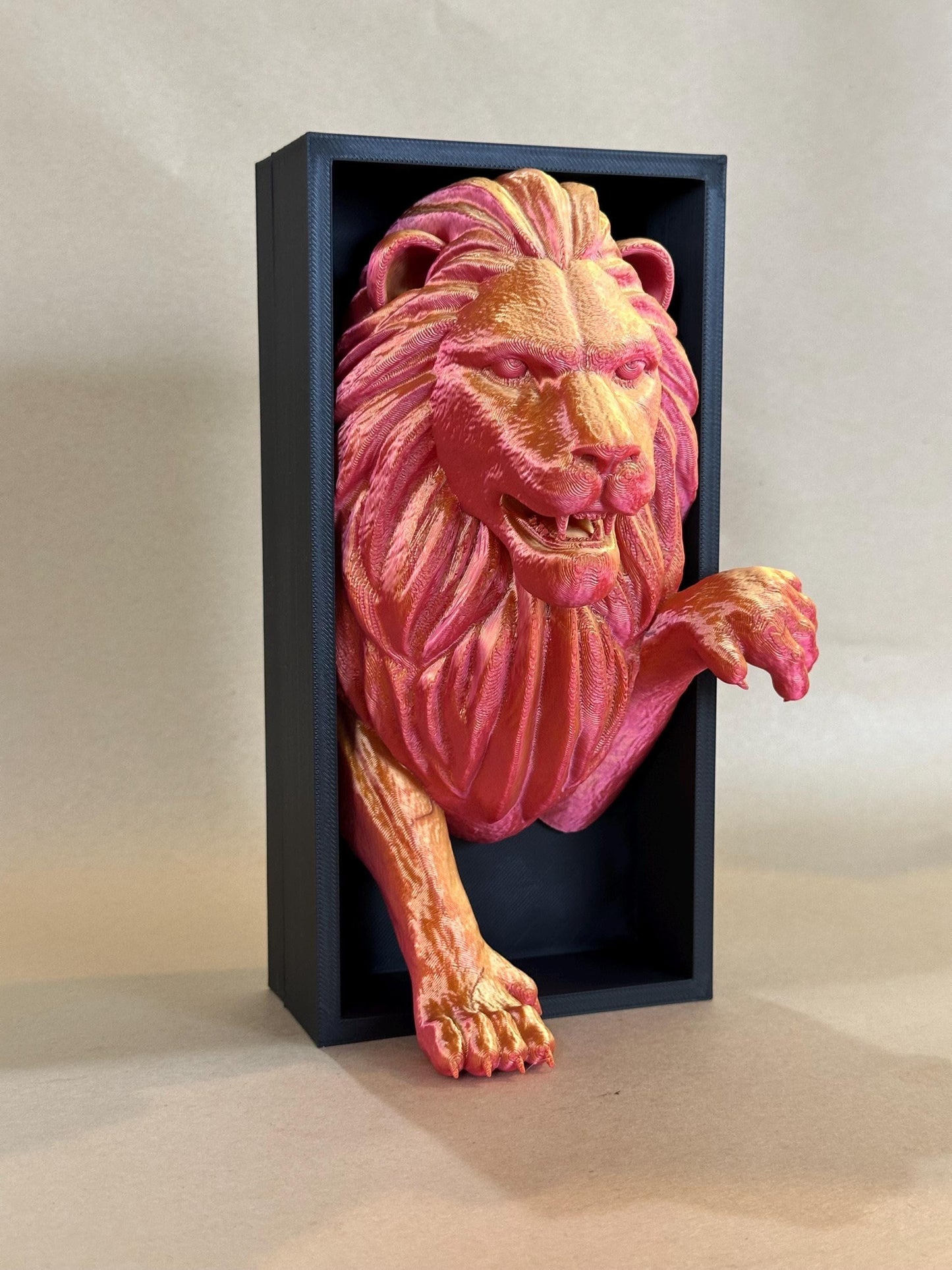 Red Gold Lion Gryffindor house inspired 3D Book Nook