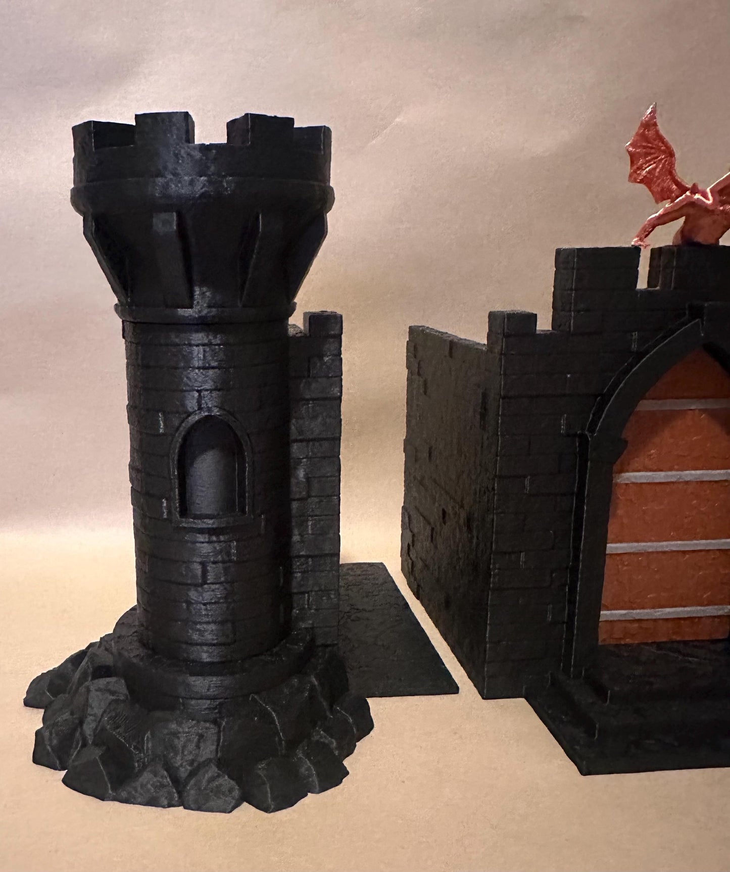 Castle Bookend - Three Piece - Moving gate and storage towers!