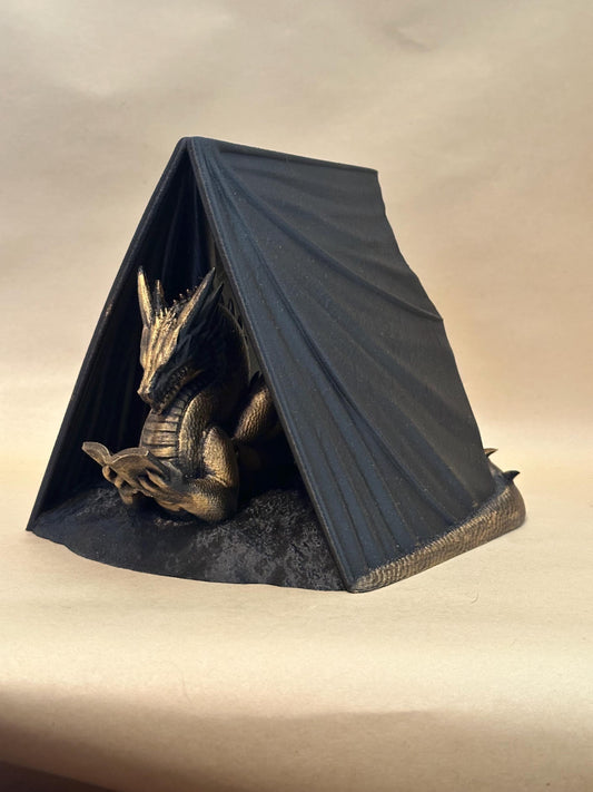 Winged Reading Dragon 3D Gold Book Stand Holder Display Page Keeper
