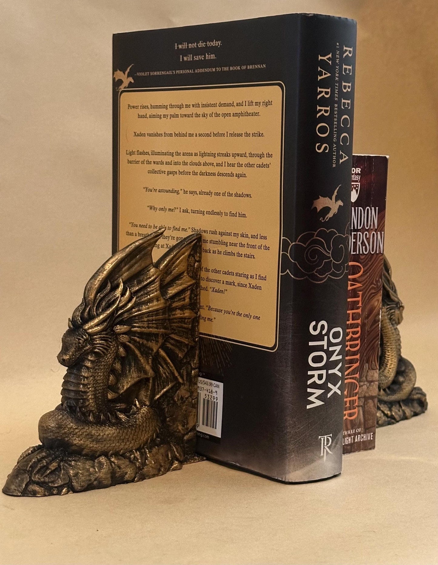 Dragon Bookends 3D Gold
