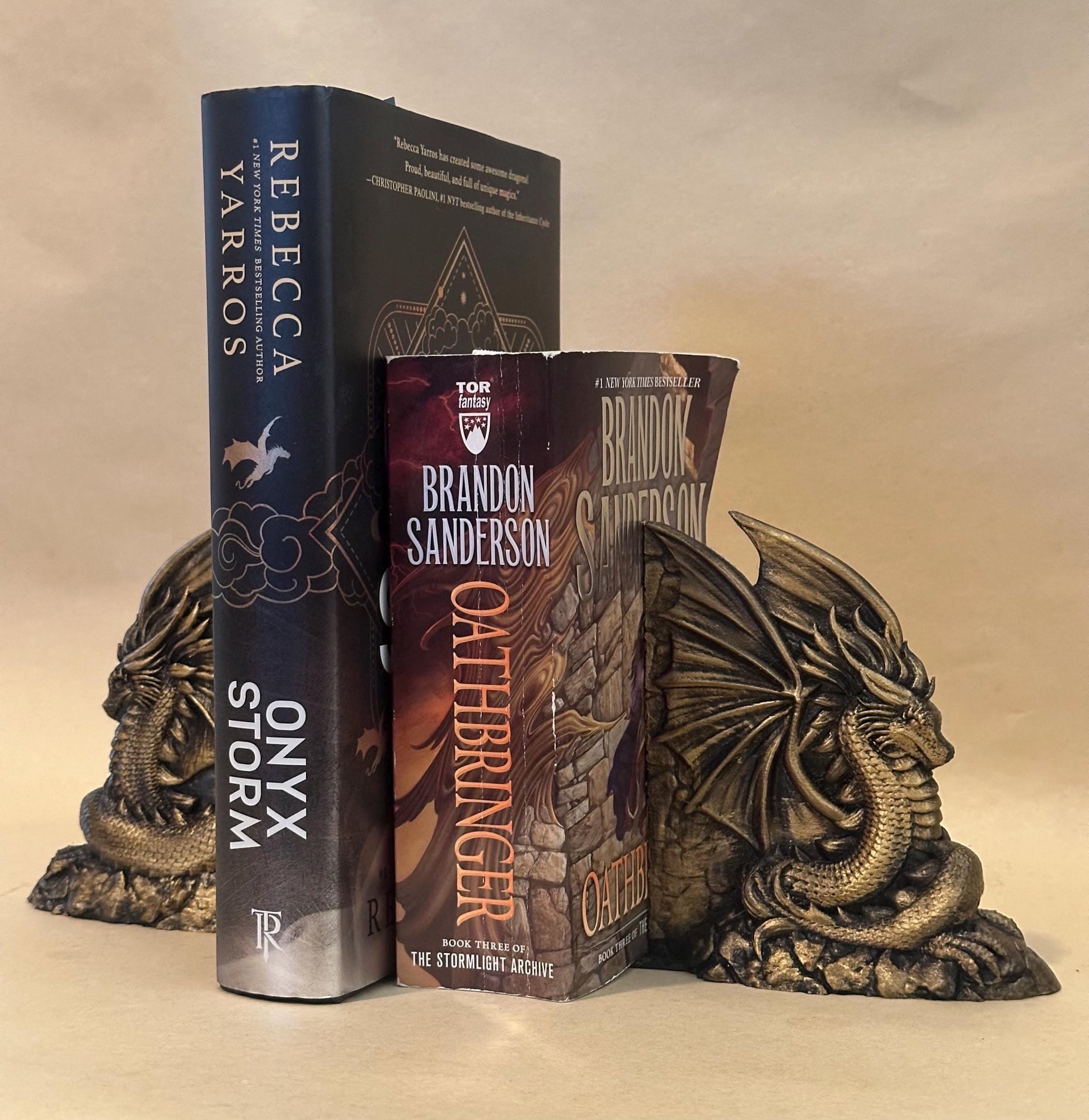 Dragon Bookends 3D Gold