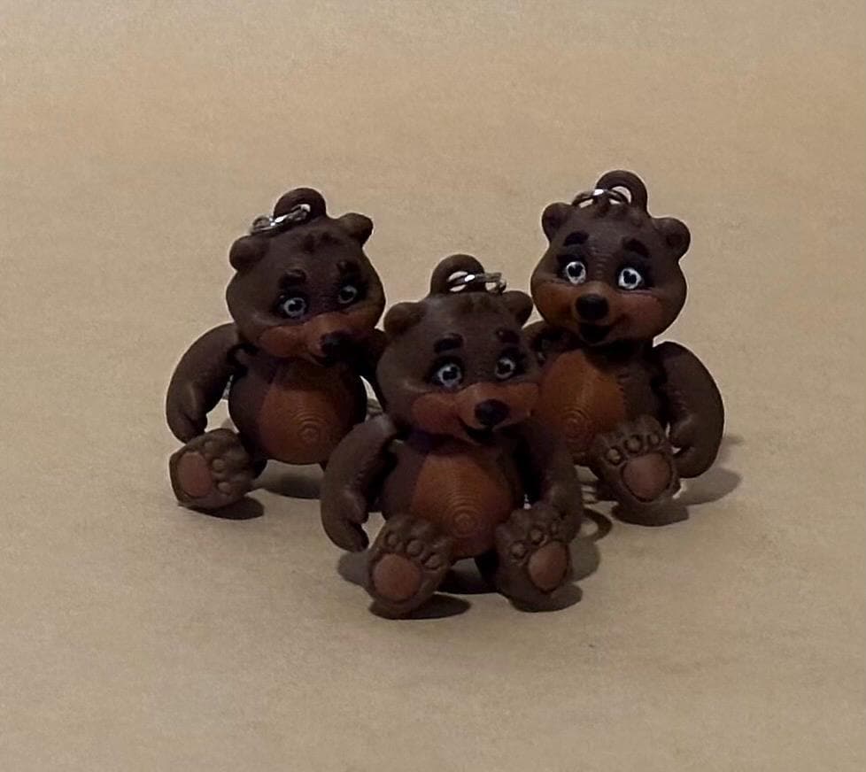 Brown Bear Articulated Flexi Keychain