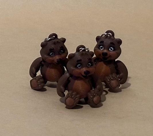 Brown Bear Articulated Flexi Keychain