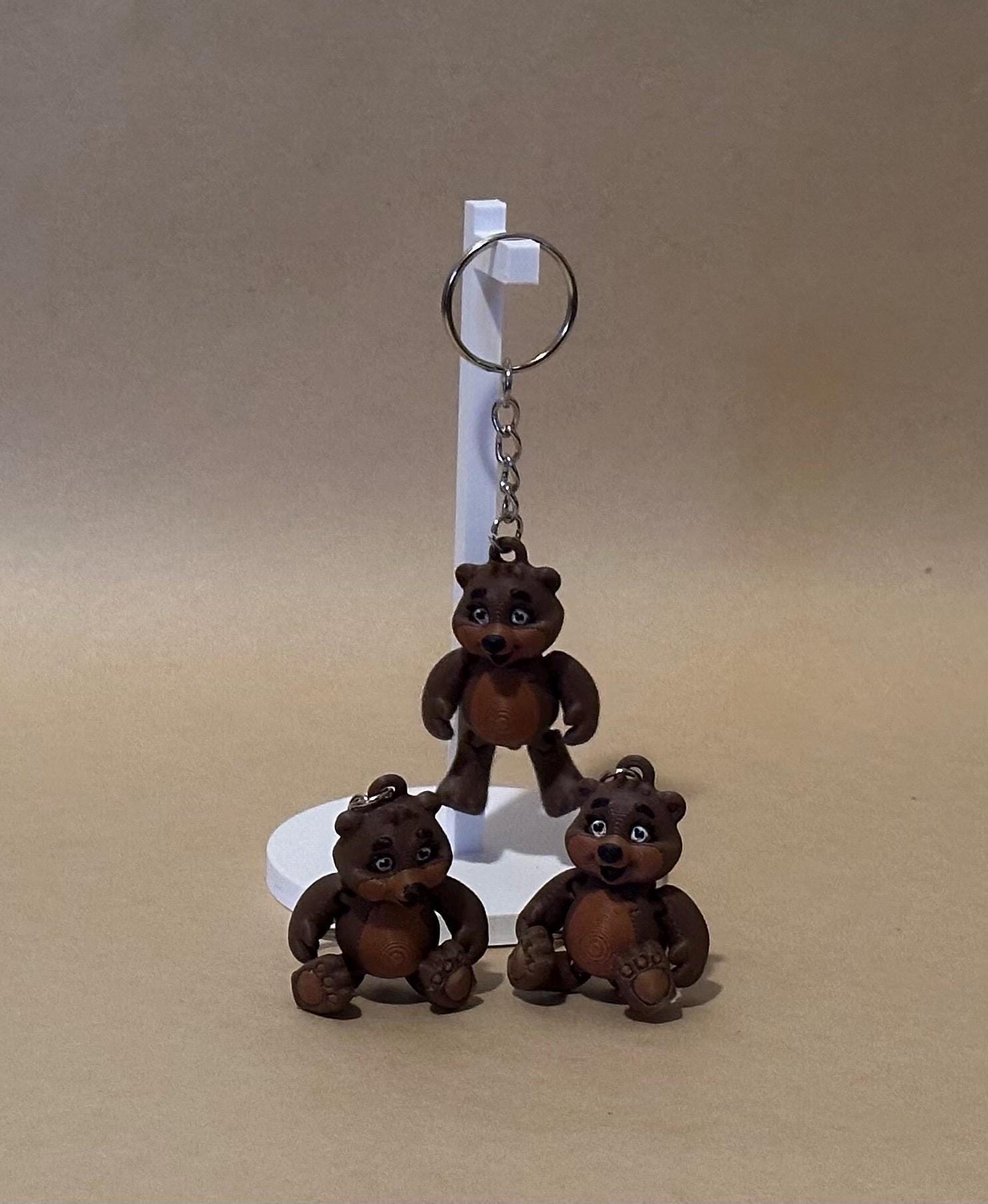 Brown Bear Articulated Flexi Keychain