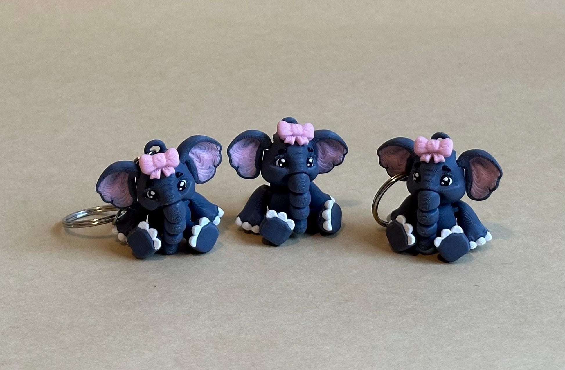 Girl Elephant Articulated Flexi Keychain