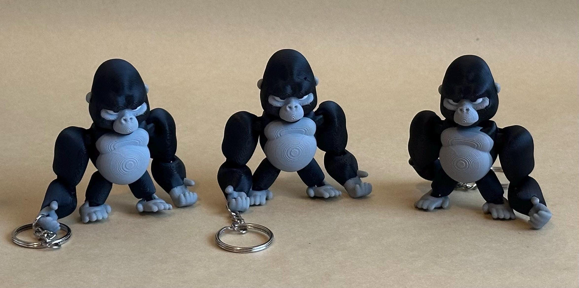 Grumpy Gorilla - Articulated Flexi moving keychain