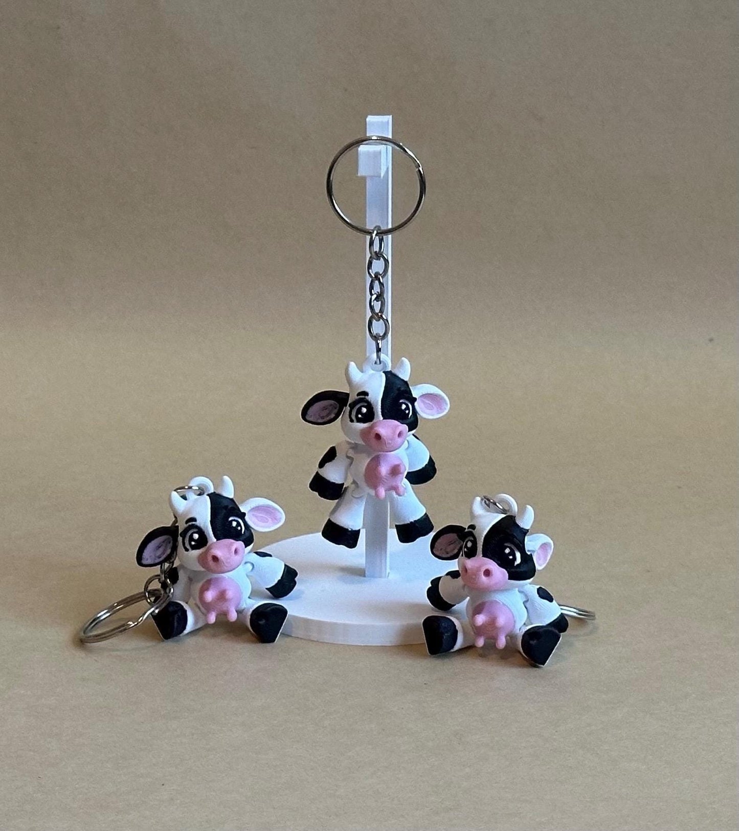 White Cow - Articulated Flexi Keychain