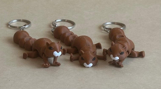 Squiggly Squirrel - Articulated Flexi moving keychain