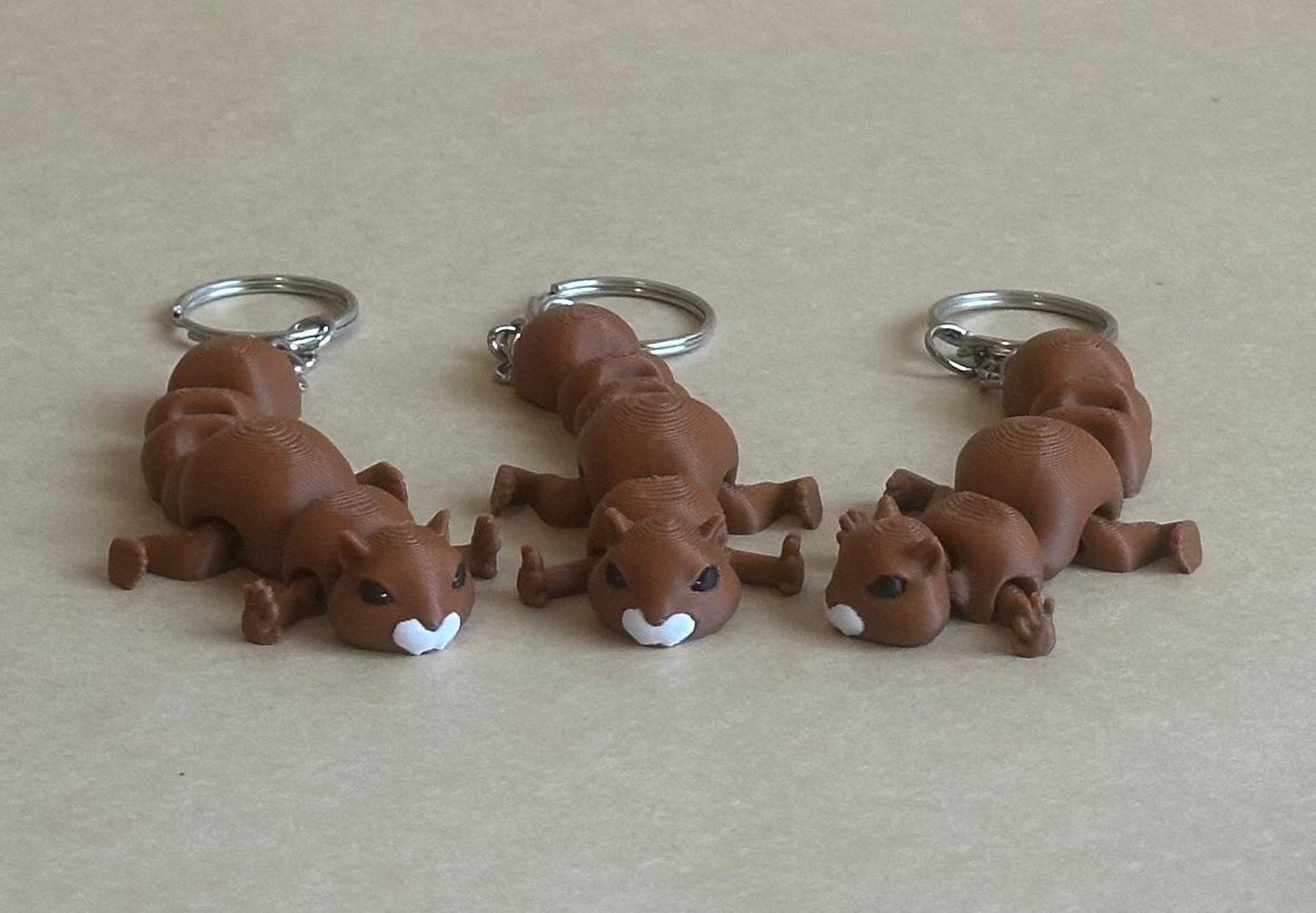 Squiggly Squirrel - Articulated Flexi moving keychain