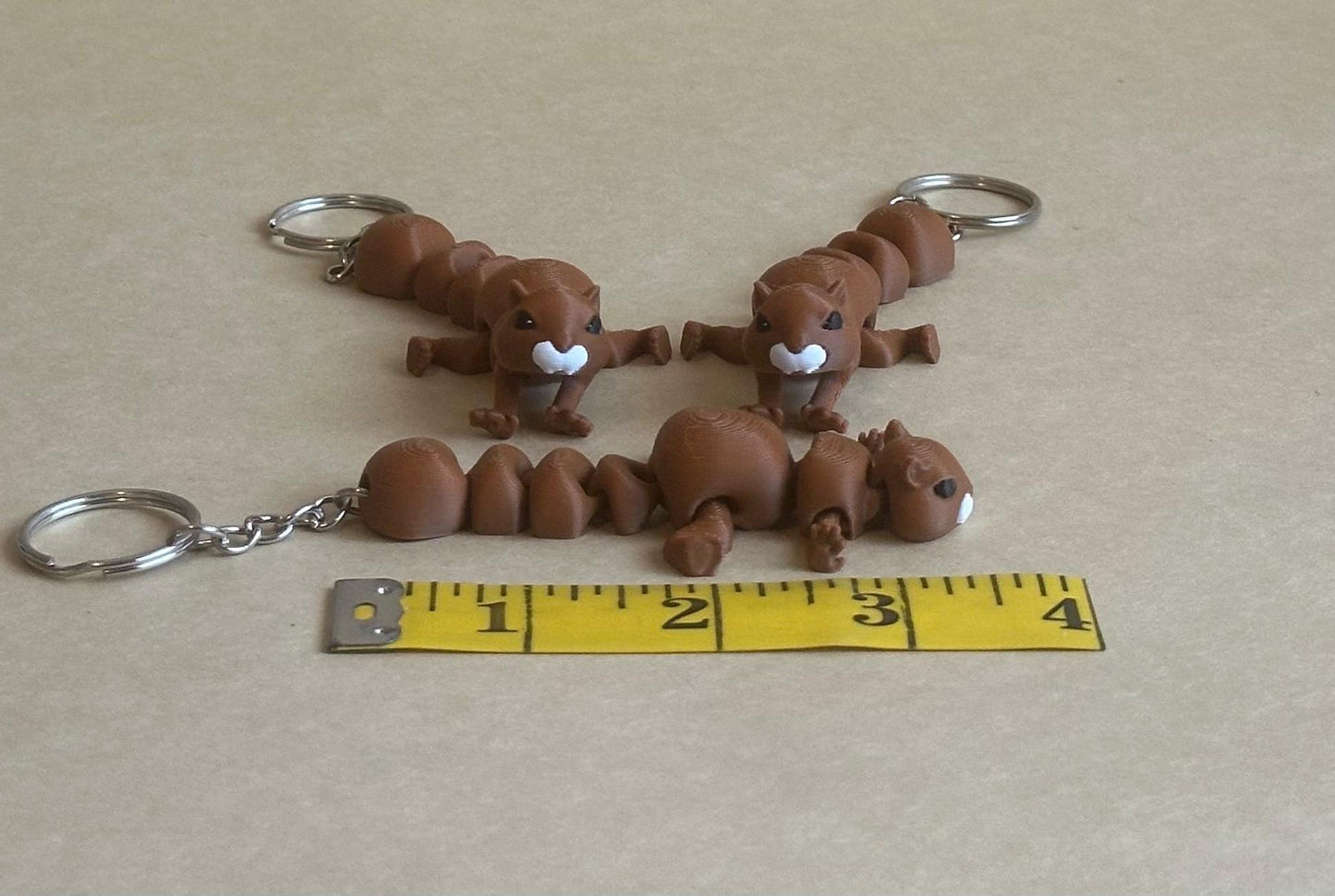 Squiggly Squirrel - Articulated Flexi moving keychain