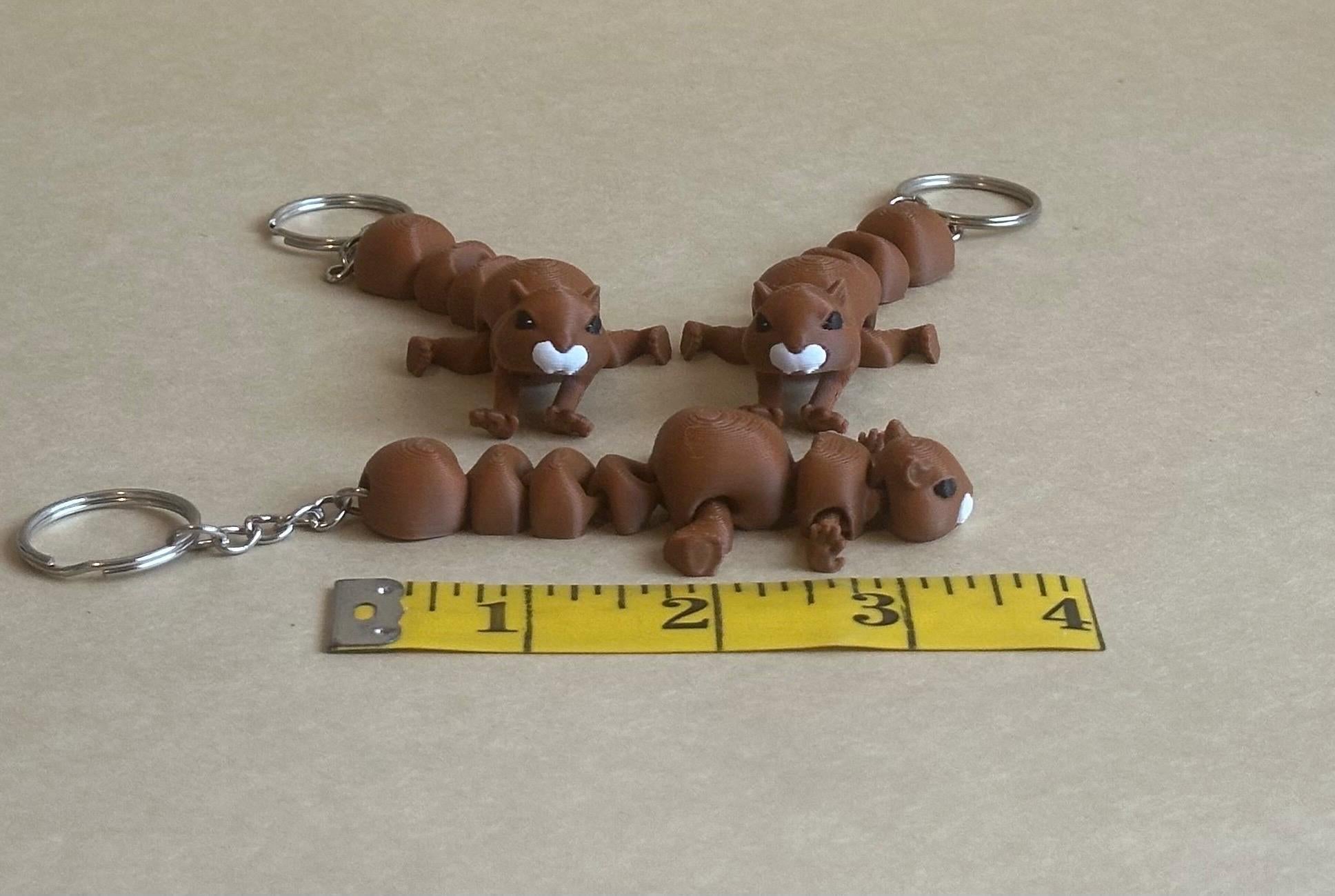 Squiggly Squirrel - Articulated Flexi moving keychain