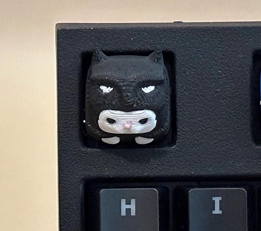 Batman Cat - Artisan Mechanical Keyboard Keycap - Cherry MX Switch