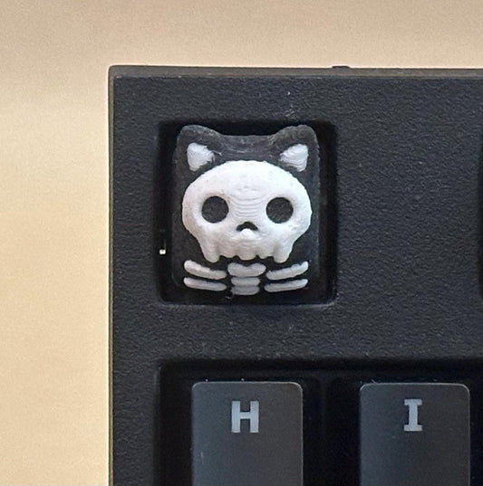 Skeleton Cat - Artisan Mechanical Keyboard Keycap - Cherry MX Switch