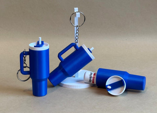 Tumbler Stanley inspired Chapstick Storage Hideaway Keychain