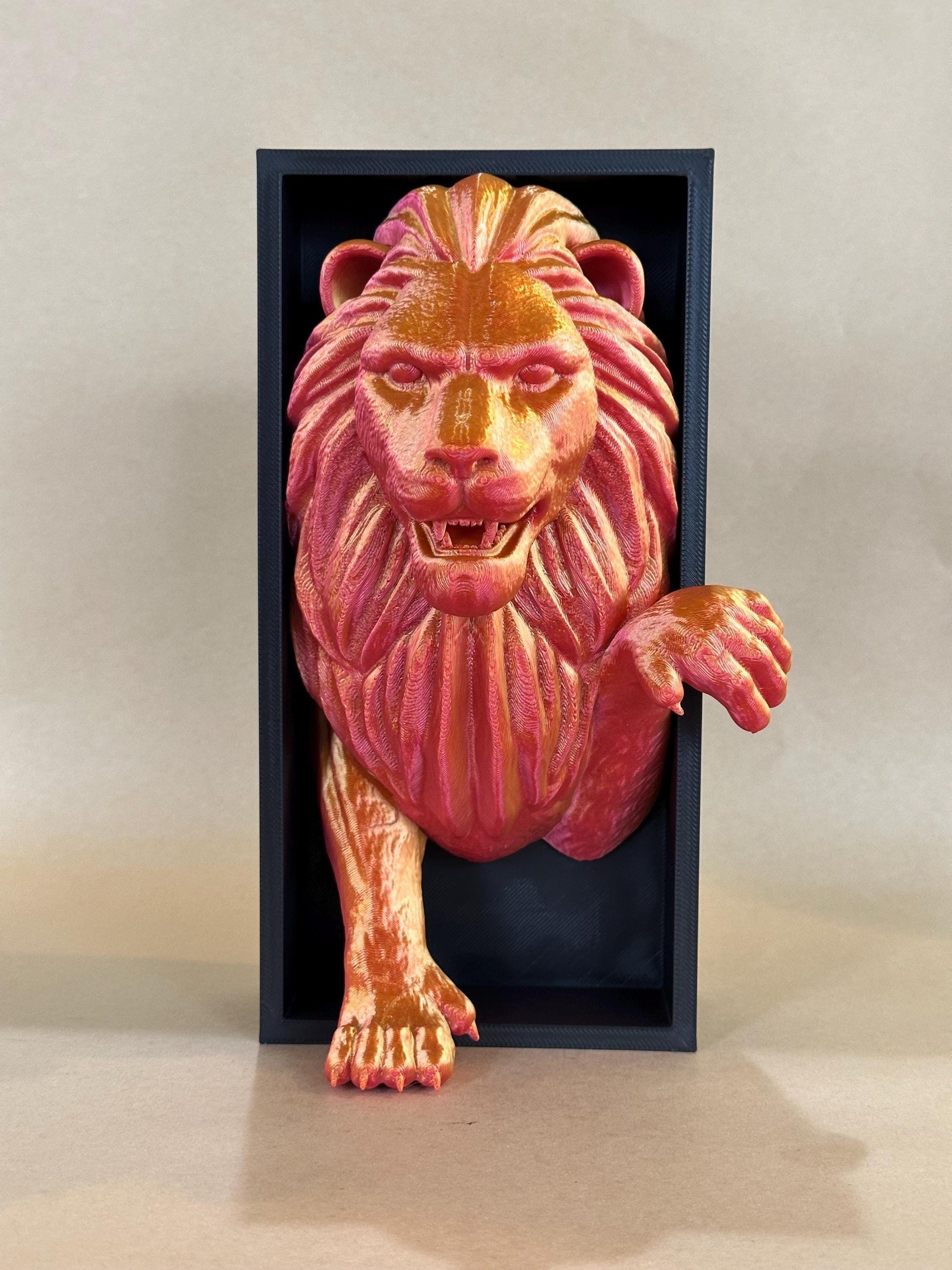 Red Gold Lion Gryffindor house inspired 3D Book Nook