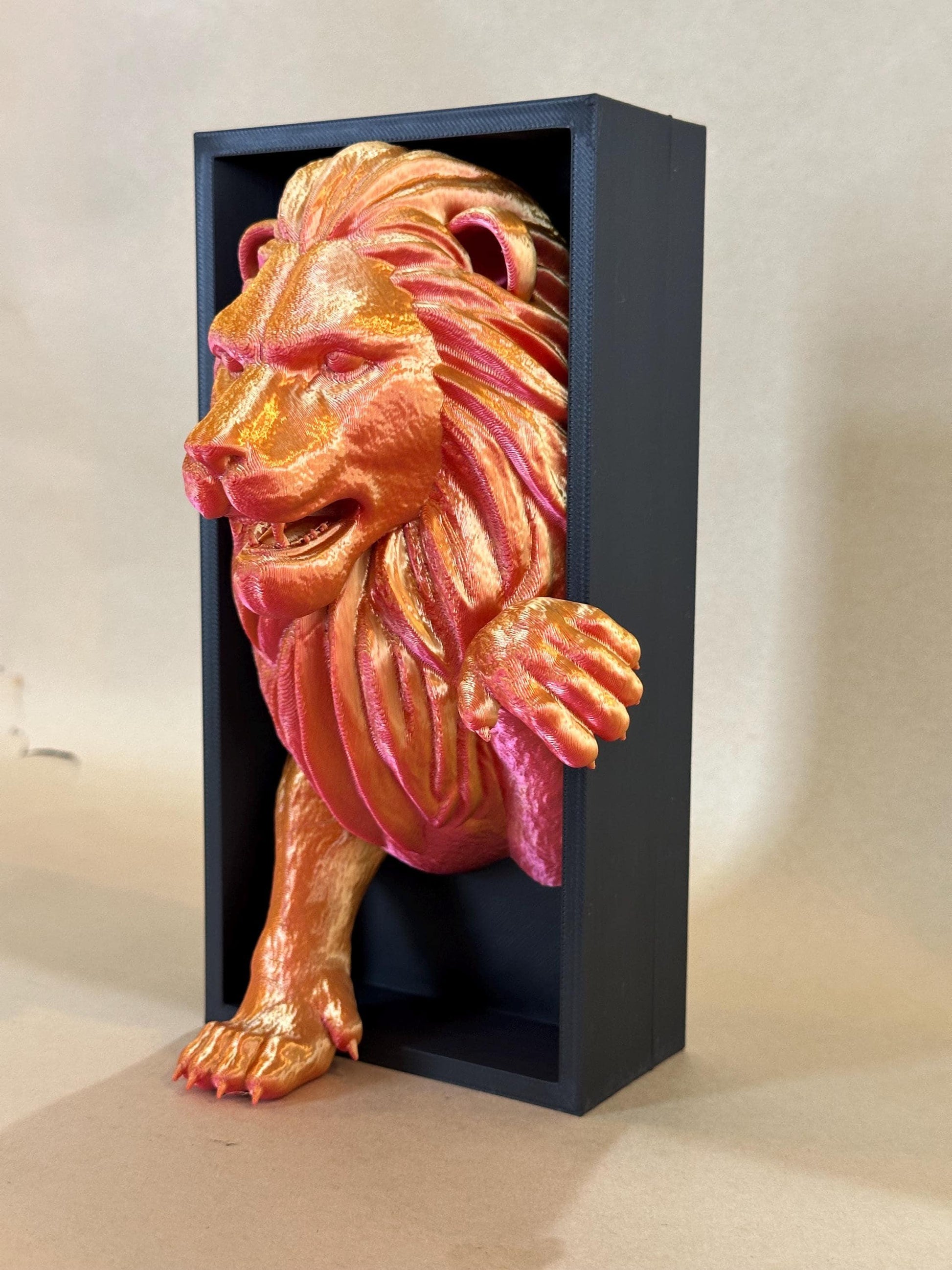 Red Gold Lion Gryffindor house inspired 3D Book Nook