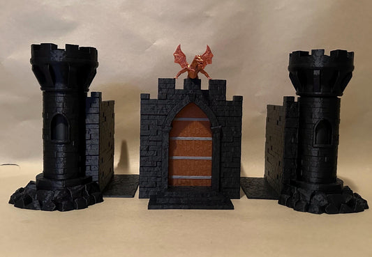 Castle Bookend - Three Piece - Moving gate and storage towers!