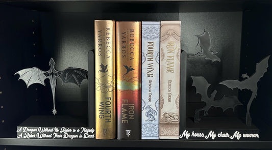 Dragon Bookend - iron flame fourth wing inspired - quote