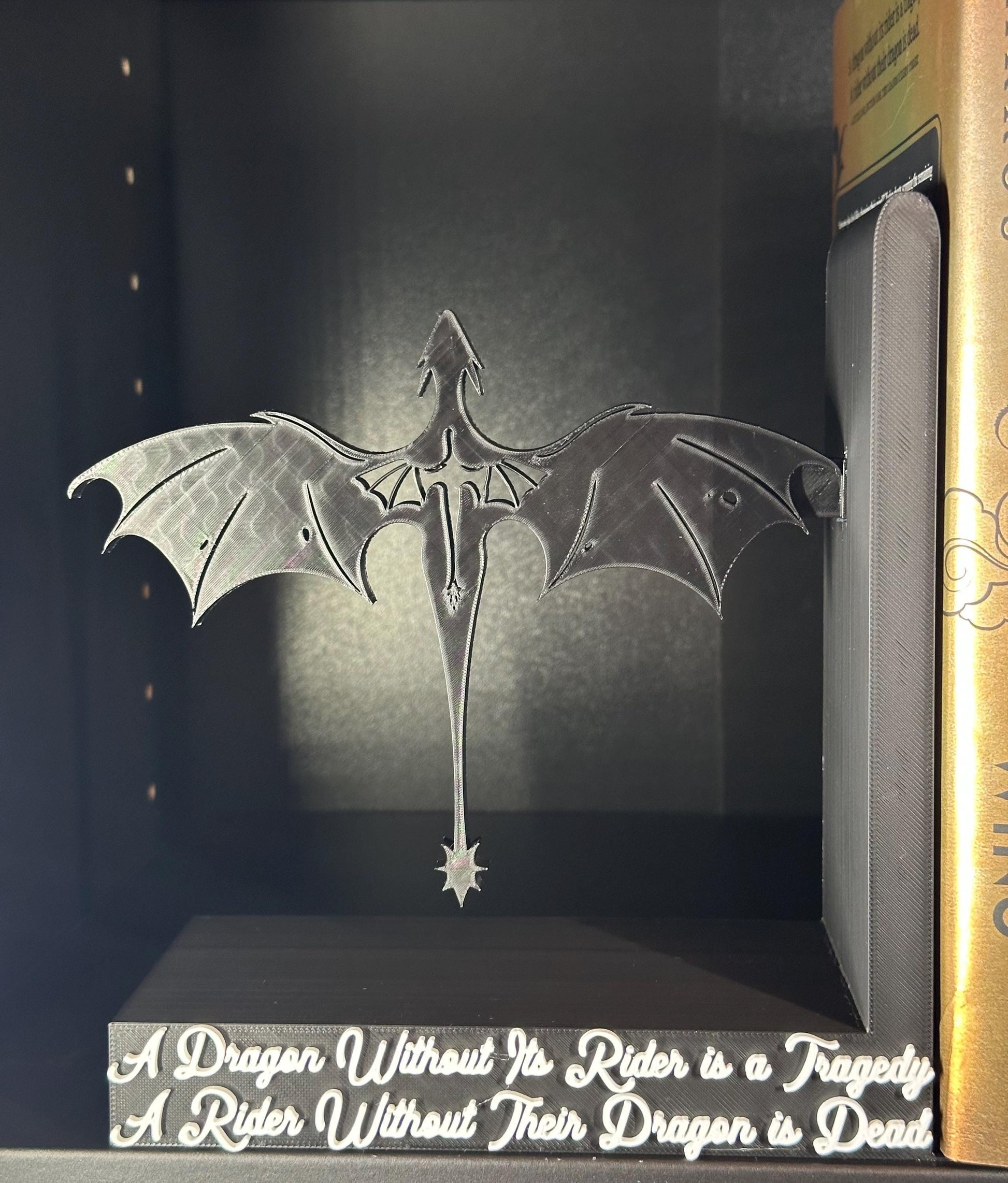 Dragon Bookend - iron flame fourth wing inspired - quote