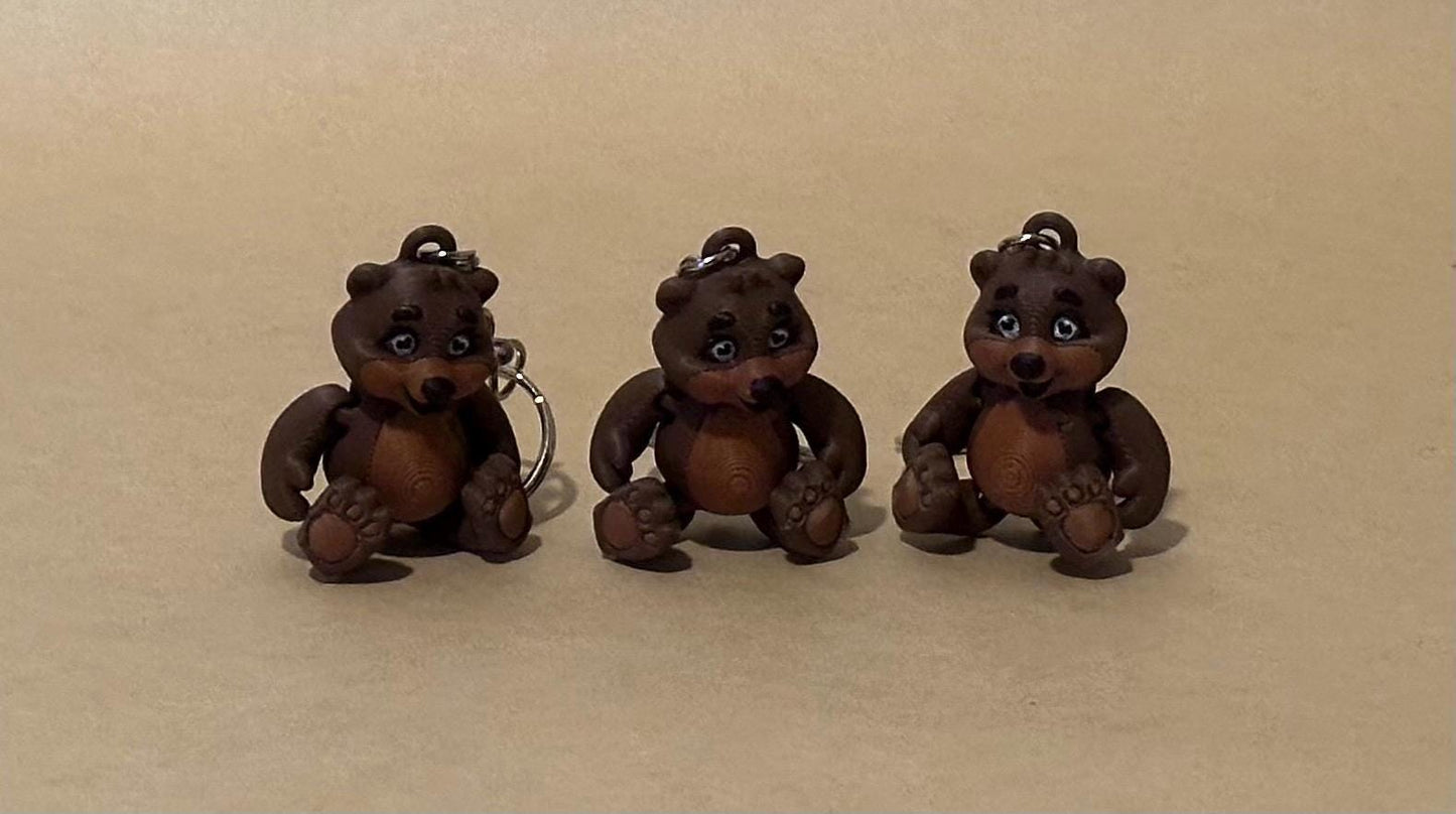 Brown Bear Articulated Flexi Keychain