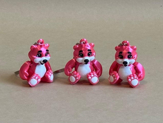 Pink Bear Articulated Flexi Keychain