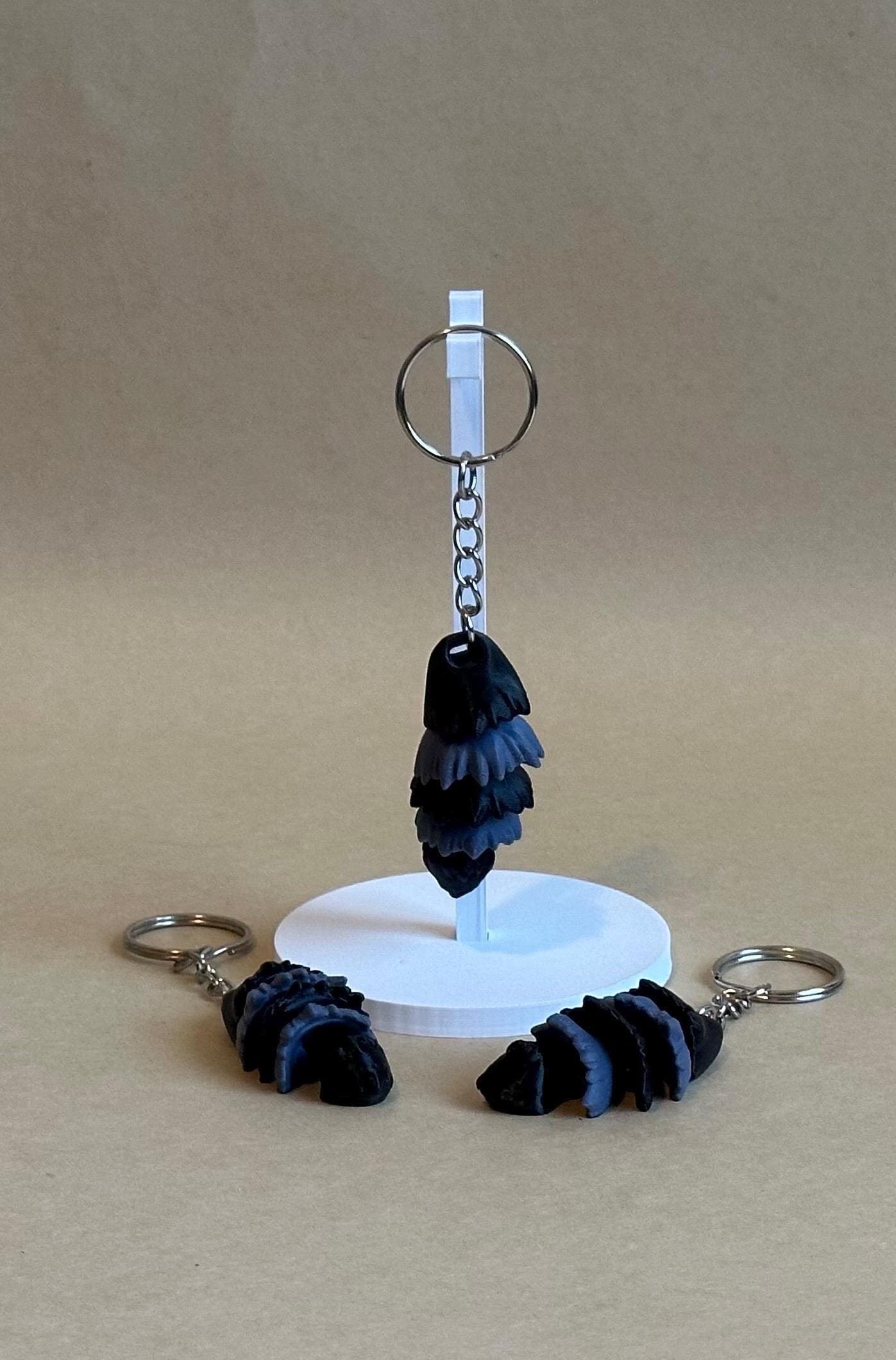 Raccoon Tail Articulated Flexi Keychain