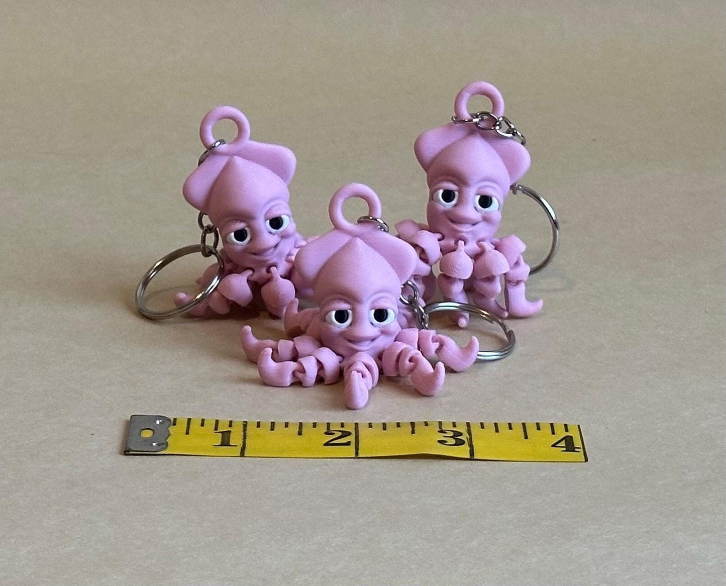 Pink Octopus Articulated Flexi Keychain