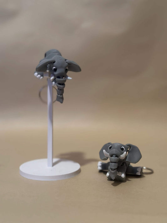 Elephant - Grey - Articulated Flexi moving keychain