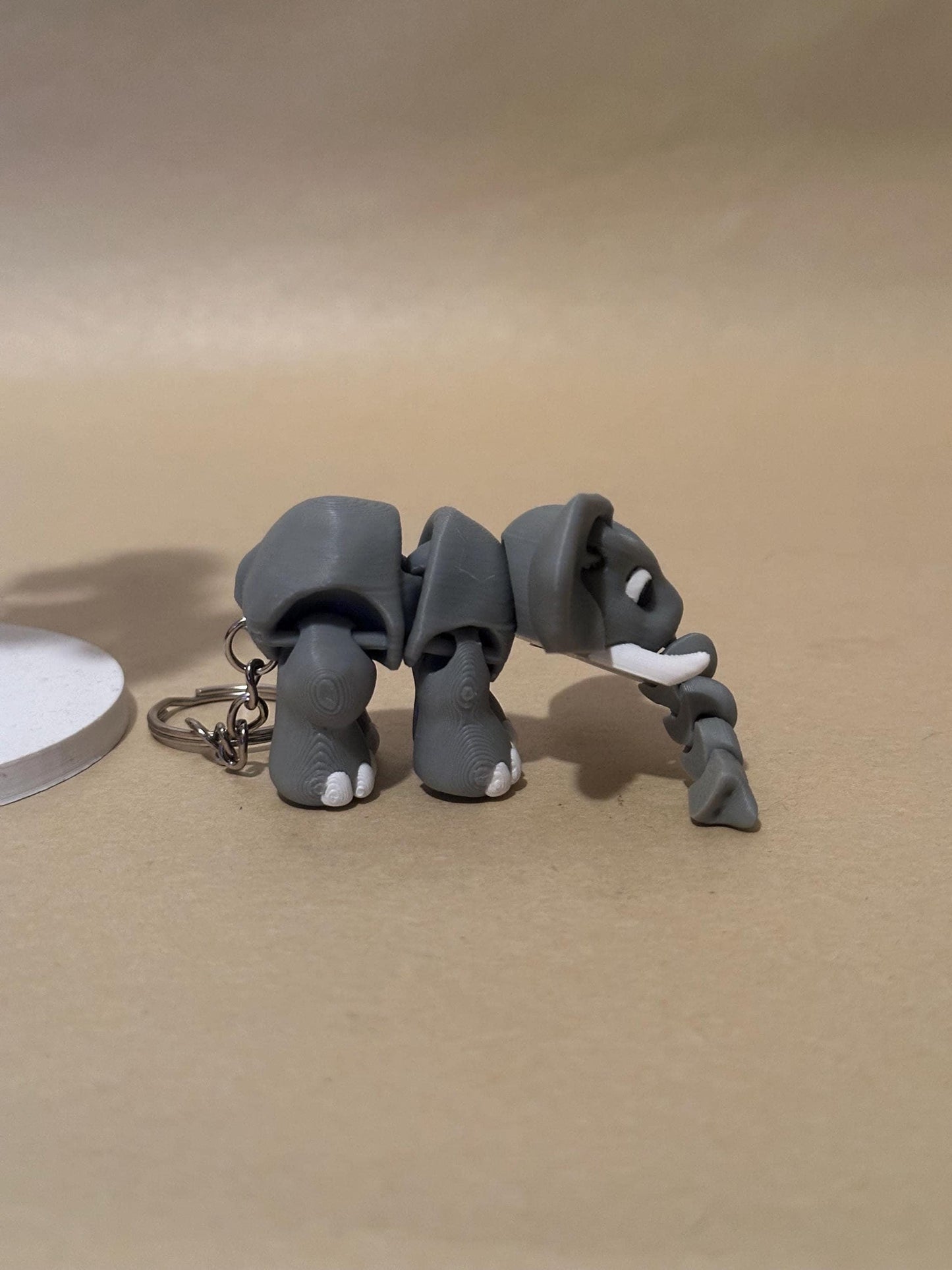 Elephant - Grey - Articulated Flexi moving keychain